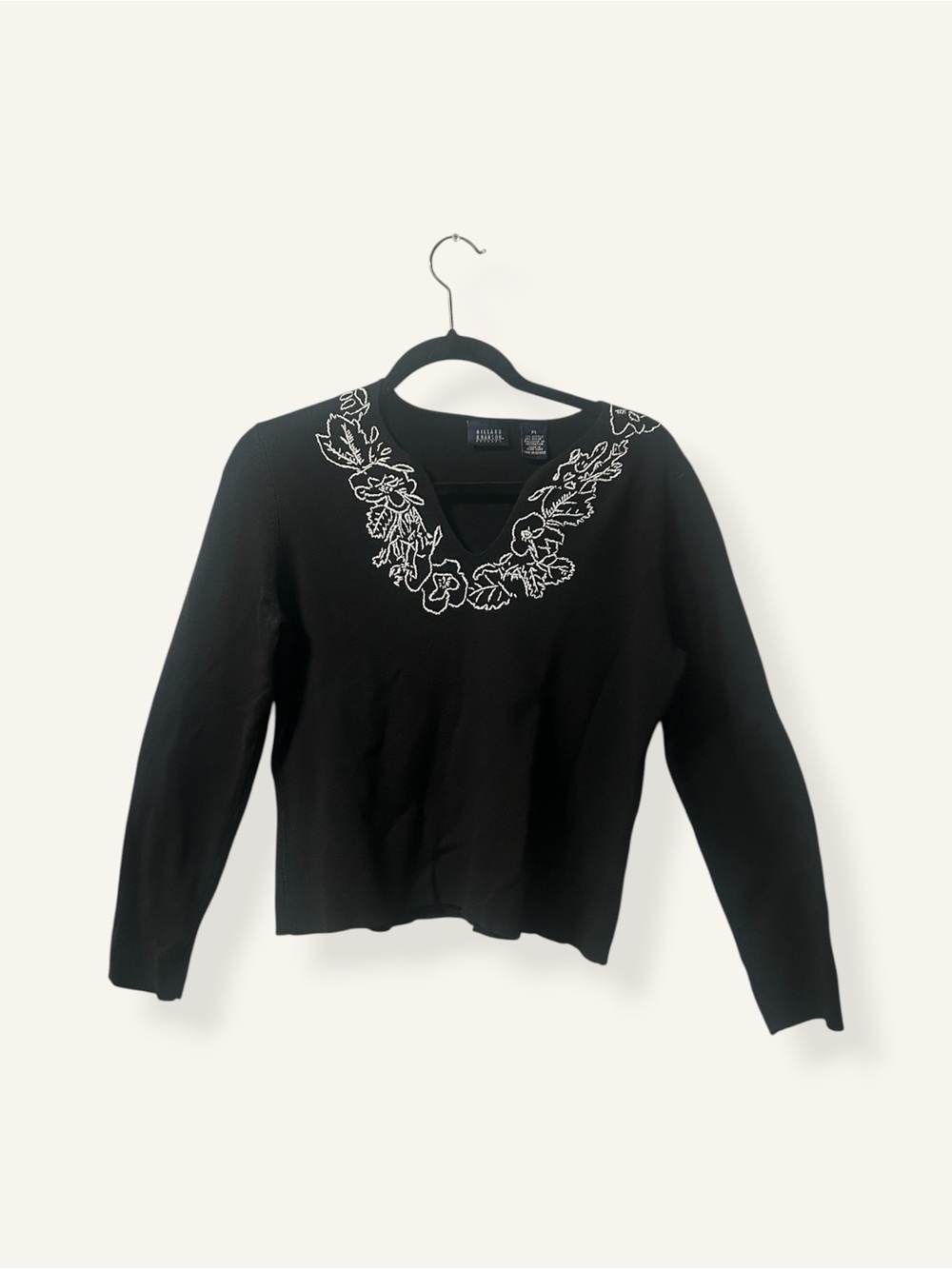 EUC 90s Hillard & Hanson black 3/4 sleeve Sweater
